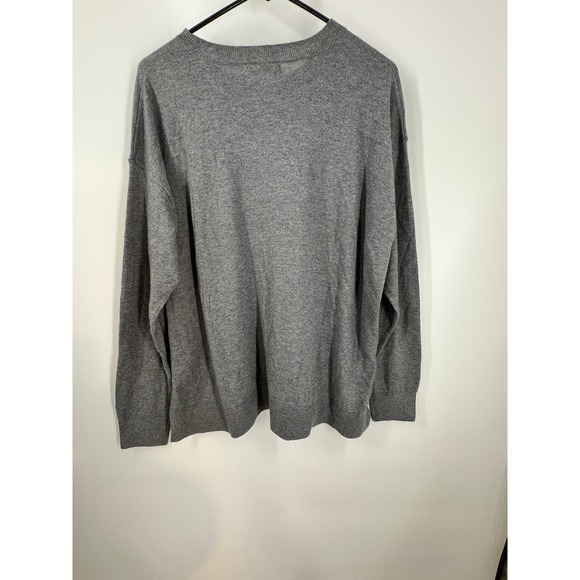 Banana Republic Women's Large Sweater Long Sleeve Heather Gray Cotton Blend - Picture 2 of 6